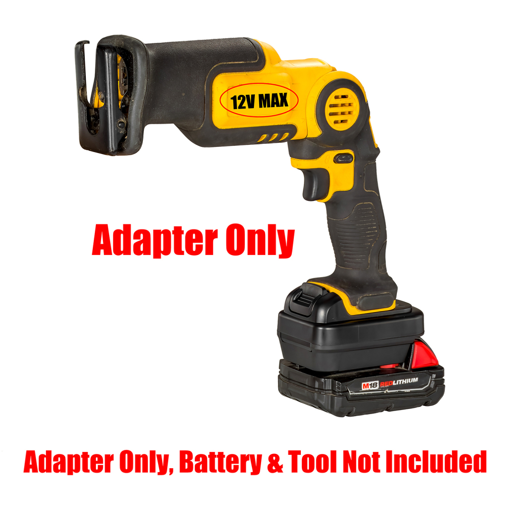1 Adapter for Milwaukee M18 18v or DeWalt 20v Batteries to Power DeWalt 12V MAX Tools - No Charging Function, Adapter Only, Battery and Tool Not Included