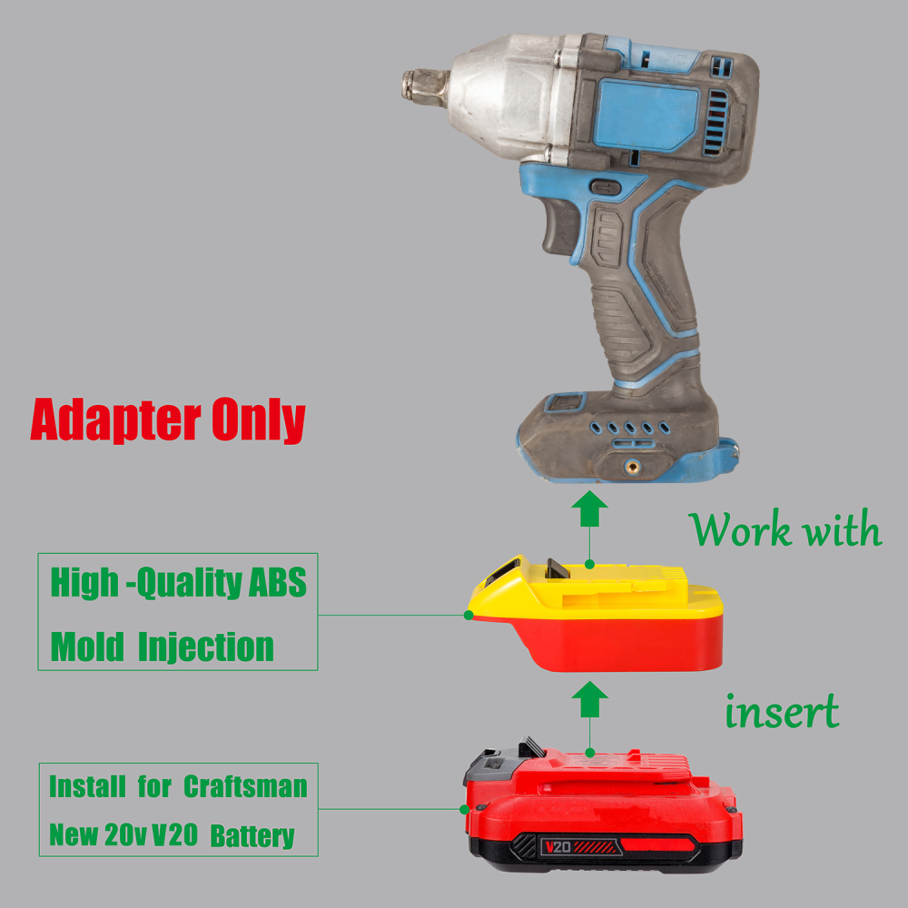 1 Adapter for Craftsman New 20v V20 Batteries to Power Hercules 20v Tools - No Charging Function, Adapter Only, Battery and Tool Not Included