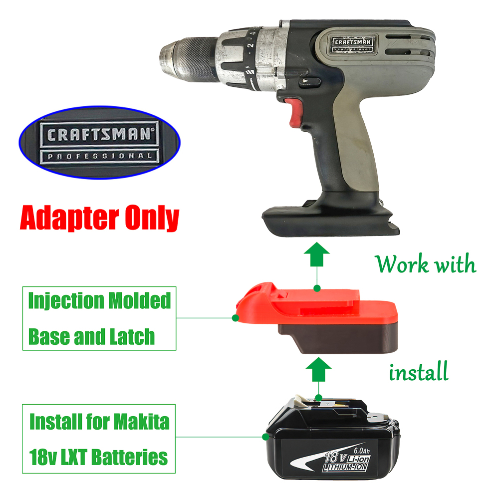 1 Adapter for Makita 18v LXT Batteries to Power Craftsman Old 20v Tools - No Charging Function, Adapter Only, Battery and Tool Not Included