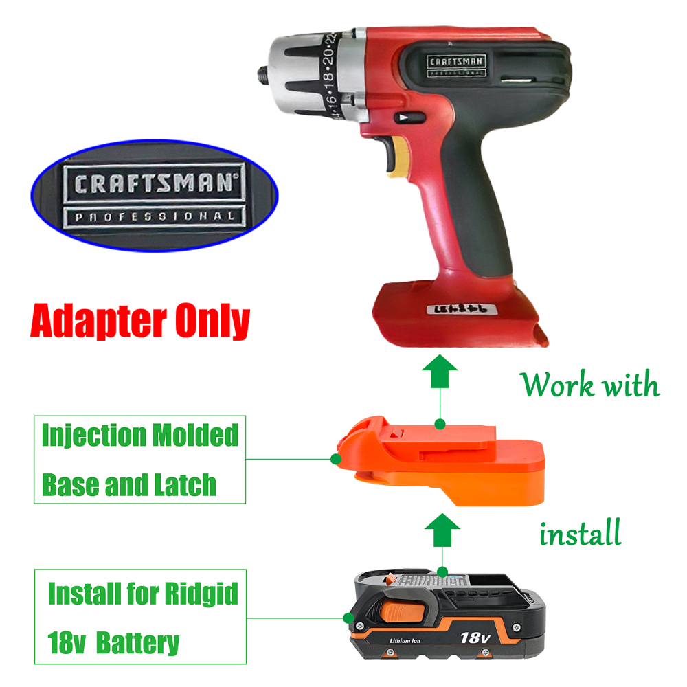 1 Adapter for Ridgid 18v Batteries to Power Craftsman Old 20v Tools - No Charging Function, Adapter Only, Battery and Tool Not Included