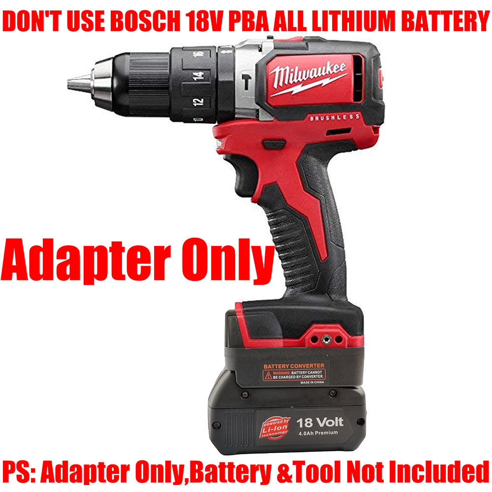 1 Adapter for Bosch 18v Blue Batteries to Power Milwaukee M18 Tools - No Charging Function, Adapter Only, Battery and Tool Not Included