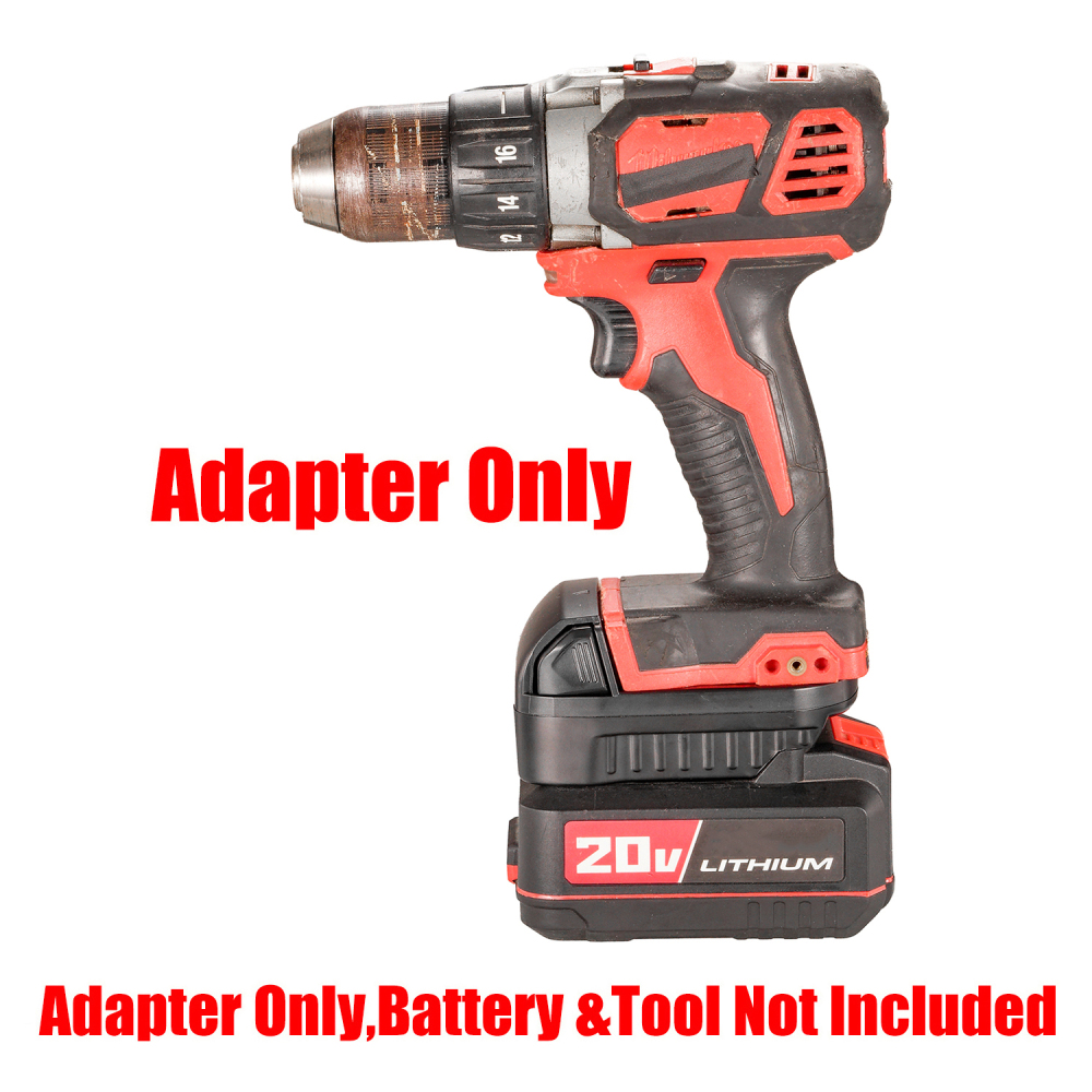 2-IN-1 Adapter Work On Bauer DeWalt 20V Li-Ion Battery For Milwaukee M18/XC Tool - No Charging Function, Adapter Only, Battery and Tool Not Included