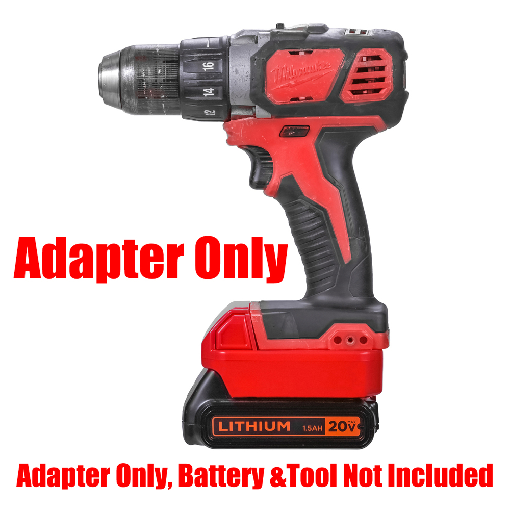 1x Adaptor # Black Decker 20v MAX (Not Old 18v) Batteries To Milwaukee M18 Tools - No Charging Function, Adapter Only, Battery and Tool Not Included