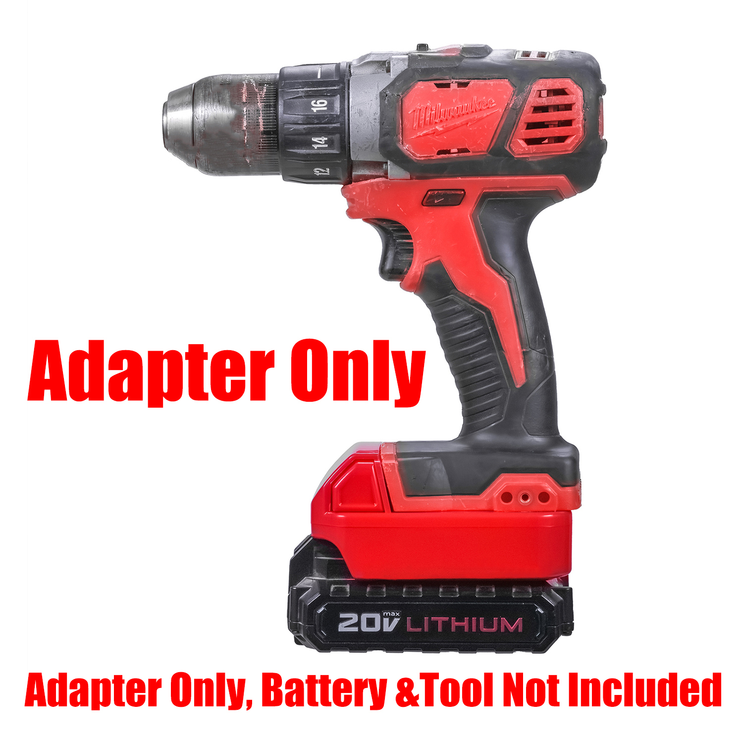1x Adaptor# Porter Cable/ Black Decker 20v MAX Batteries To Milwaukee M18 Tools - No Charging Function, Adapter Only, Battery and Tool Not Included