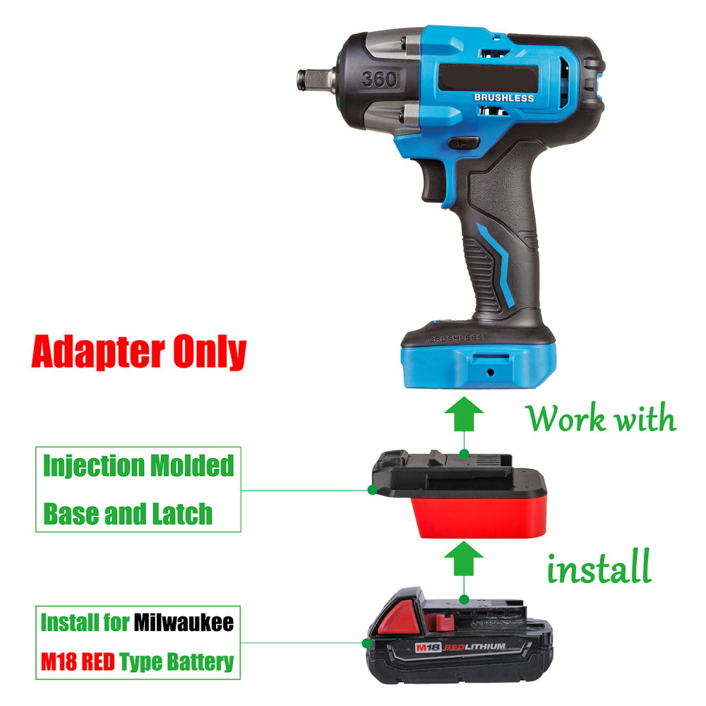 Adapter for Mastercraft PWR-POD (Not MAXIMUM) 20V Tools To Milwaukee M18 Battery - No Charging Function, Adapter Only, Battery and Tool Not Included