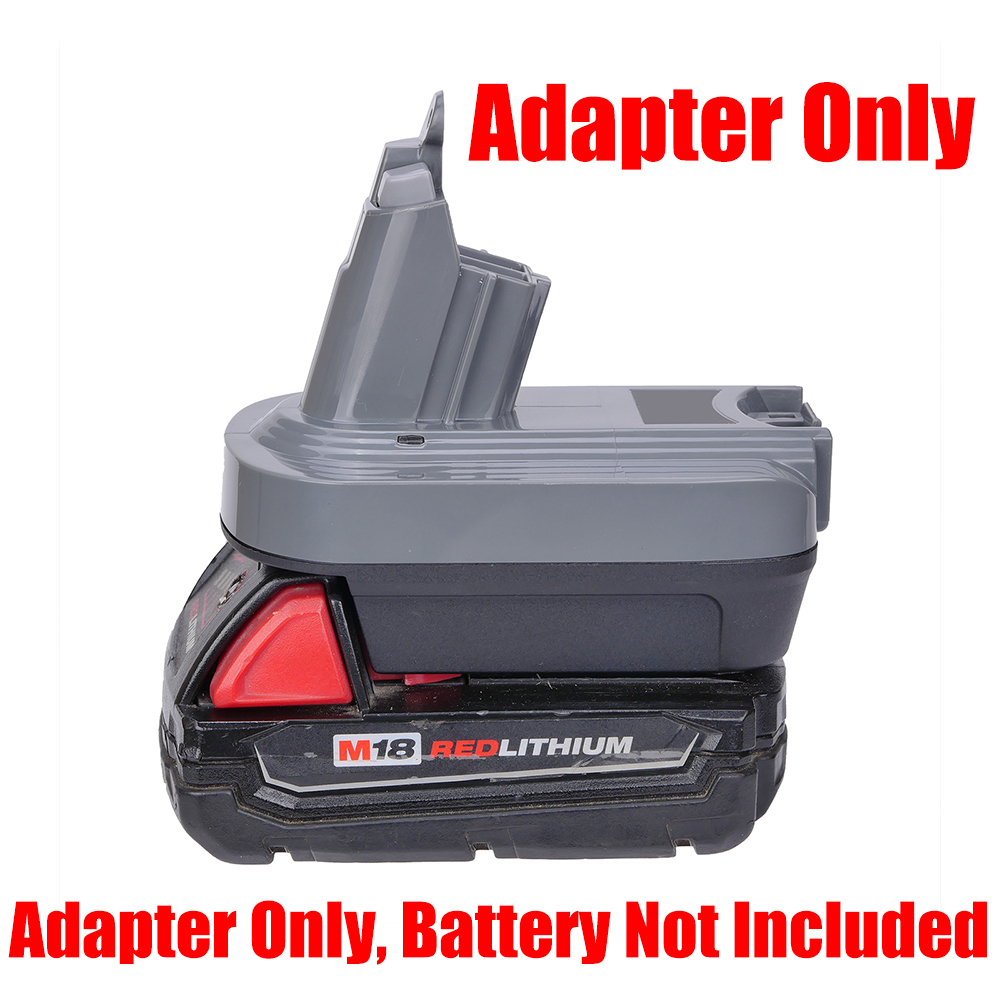 1x Adapter For Milwaukee M18 RED Li-Ion Battery To Dyson V6 Vacuum w/BMS System - No Charging Function, Adapter Only, Battery and Tool Not Included