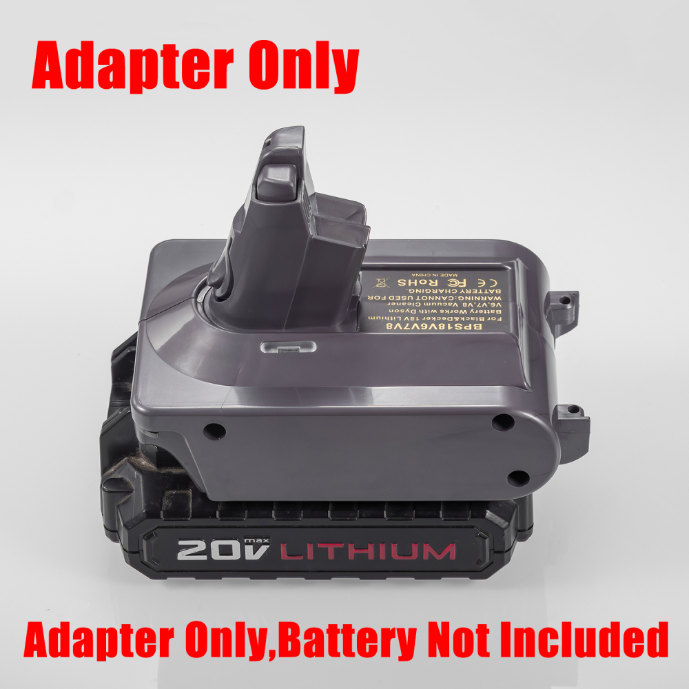 1 Adapter for Porter Cable /Black & Decker 20v MAX Battery To Dyson V6 V7 V8 Vacuum - No Charging Function, Adapter Only, Battery and Tool Not Included