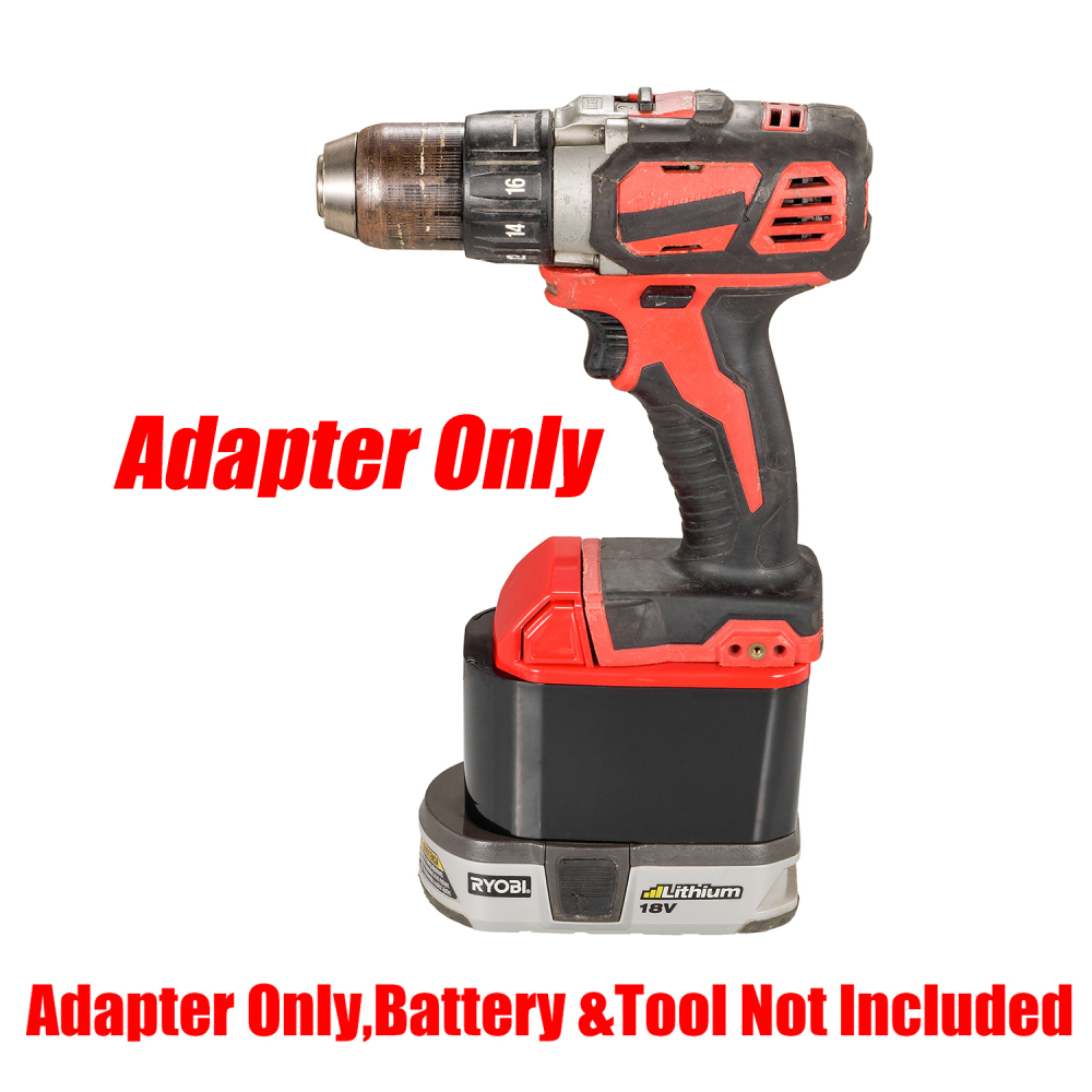 1x Adapter for Ryobi 18v One+ Batteries To Milwaukee M18 (Not Older V18) Tools - No Charging Function, Adapter Only, Battery and Tool Not Included