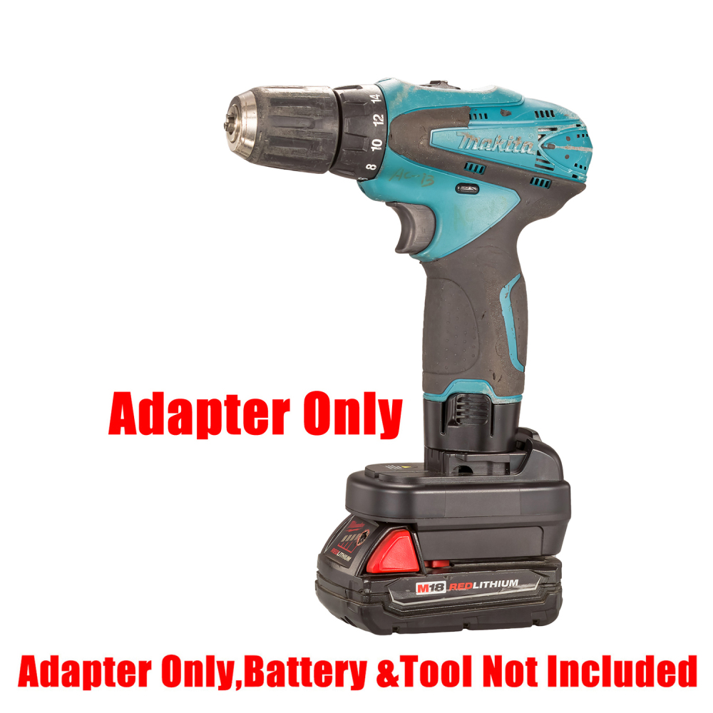 1 Adapter Milwaukee M18 & DeWalt 20V MAX XR Batteries to Power Makita 10.8V Tools  - No Charging Function, Adapter Only