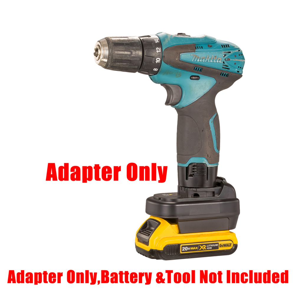 1 Adapter Milwaukee M18 & DeWalt 20V MAX XR Batteries to Power Makita 10.8V Tools  - No Charging Function, Adapter Only