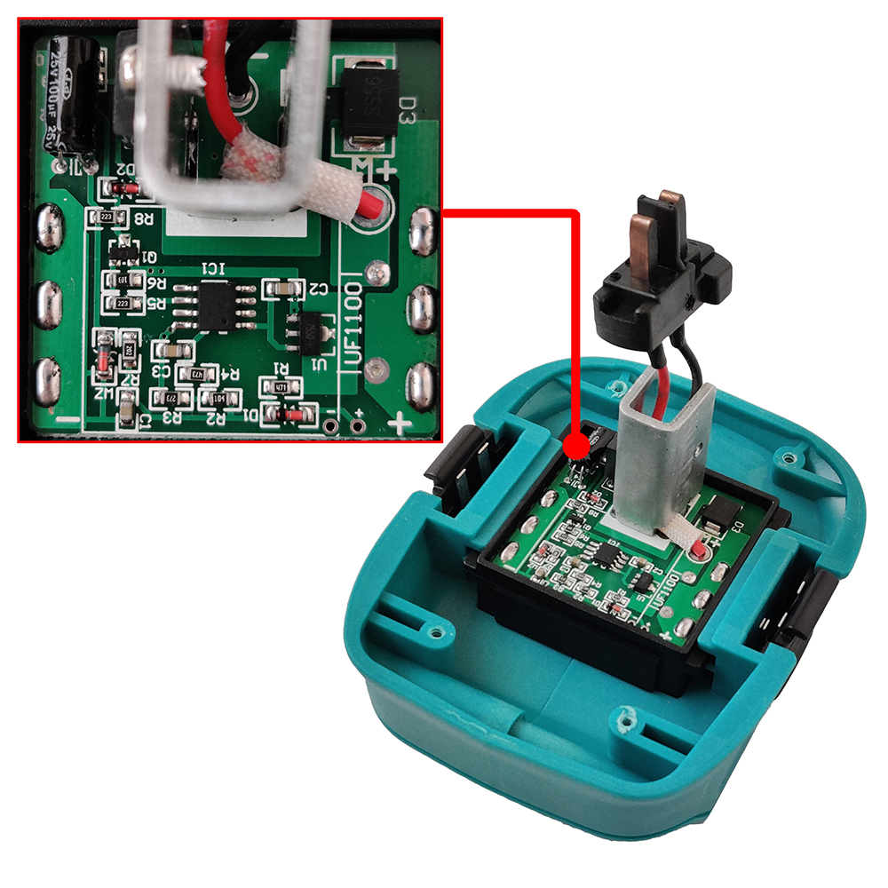 1 Adapter to Use Makita 18V BL1850/LXT Li-Ion Battery with DeWalt 18V XRP Ni-CD Tools, No Charging Function