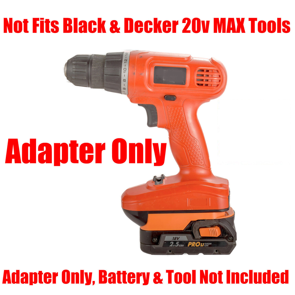 1x Adapter Black and Decker 18v MAX Tools To Ridgid 18v Type Li-Ion Batteries