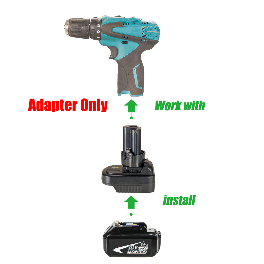 1x Adapter Makita 18v LXT Batteries To  Makita 10.8v Tools