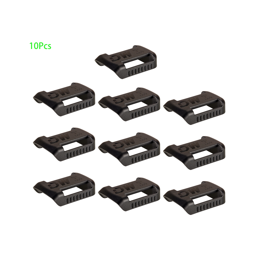 10x DEWALT 18V~60V Slider Li-ion Battery Protection Shelf Rack Belt Buckle （black）