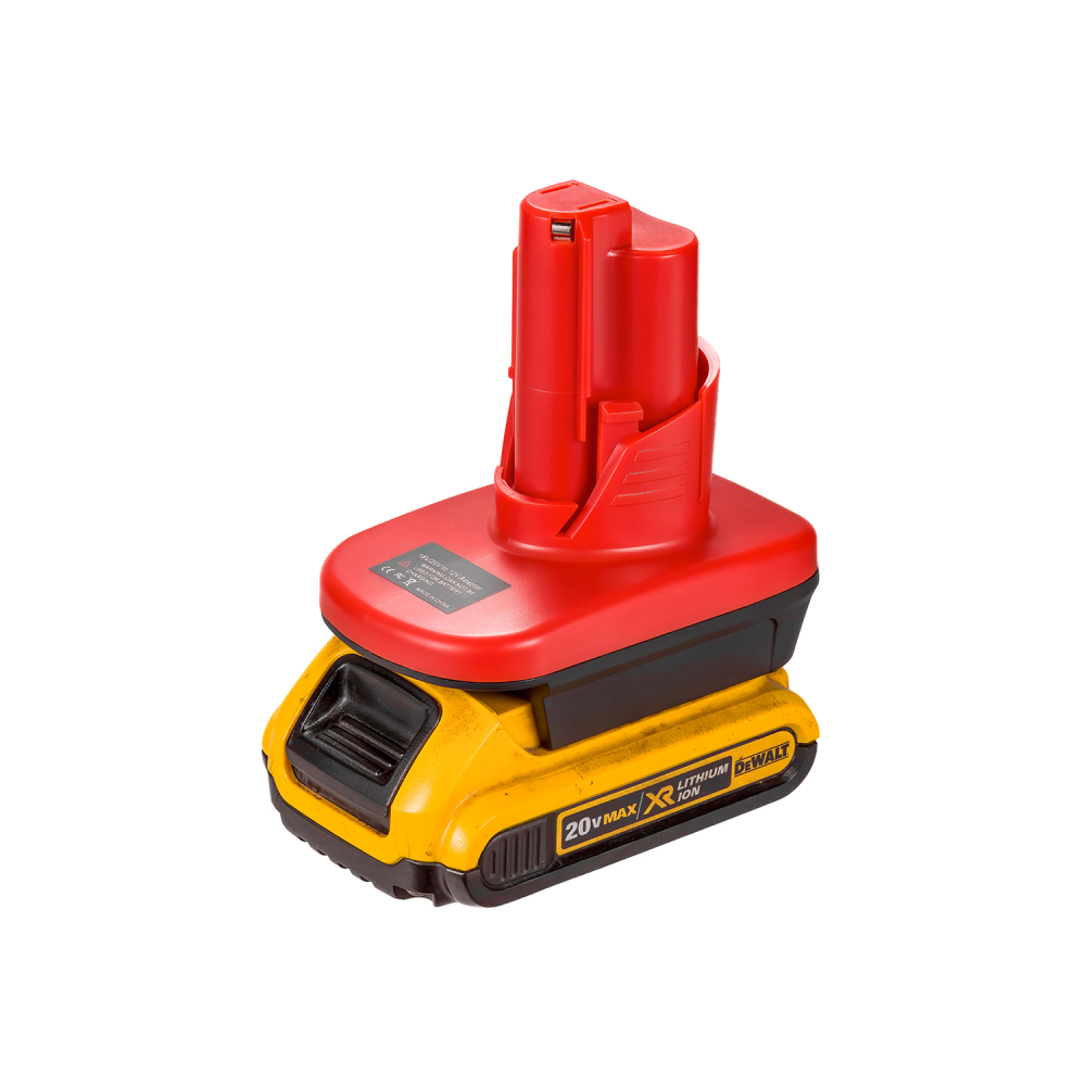 1x Adapter Upgrade Milwaukee M12 Tools to Milwaukee M18 / DeWalt 20V Battery