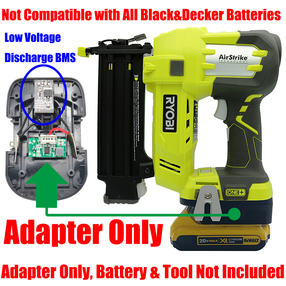 1 BMS Adapter Dewalt 20V Battery to Ryobi 18V Tool w/Discharge Protection