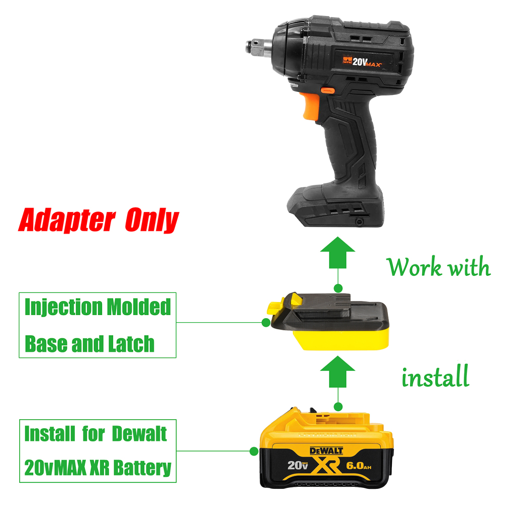 1 Adapter for DeWalt 20V MAX XR Battery To Power WEN 20V MAX Tools w/ BMS SYS
