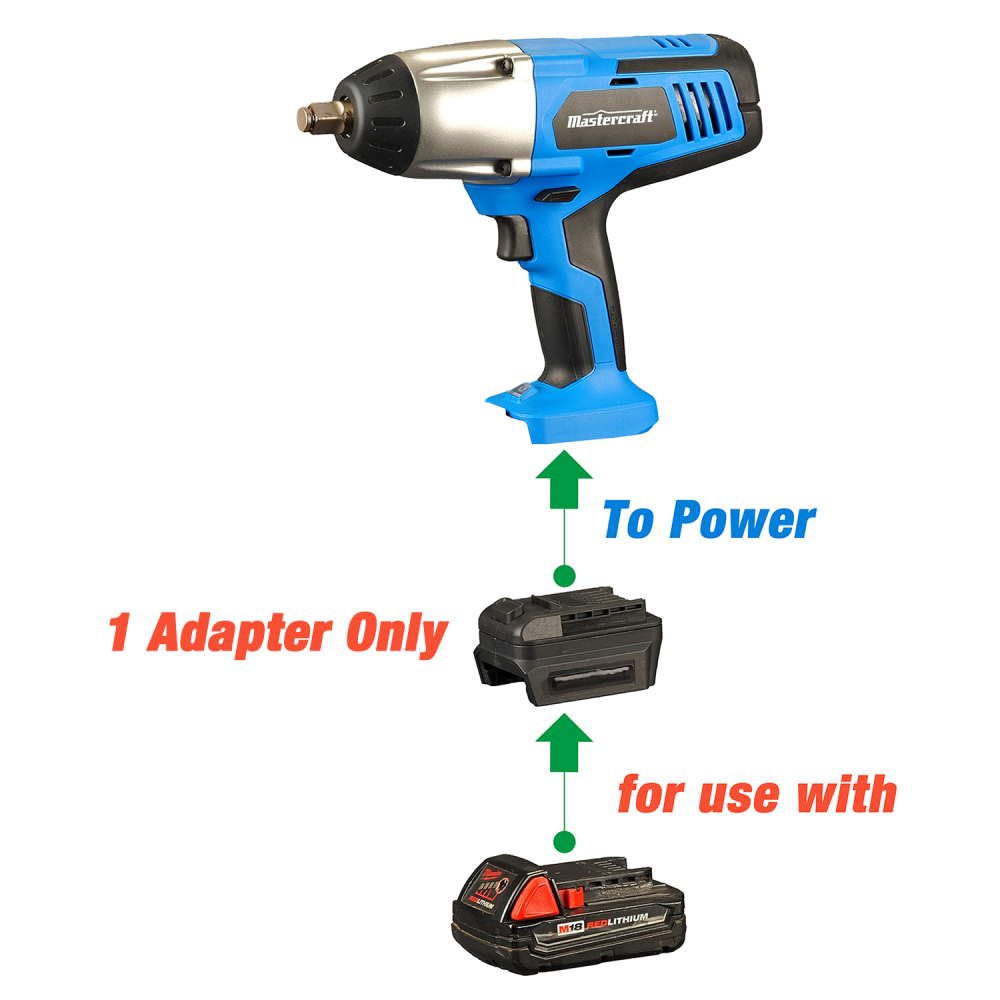 1 Adapter for Milwaukee M18 RED Battery to Mastercraft PWR-POD 20V (Not MAXIMUM) Tools
