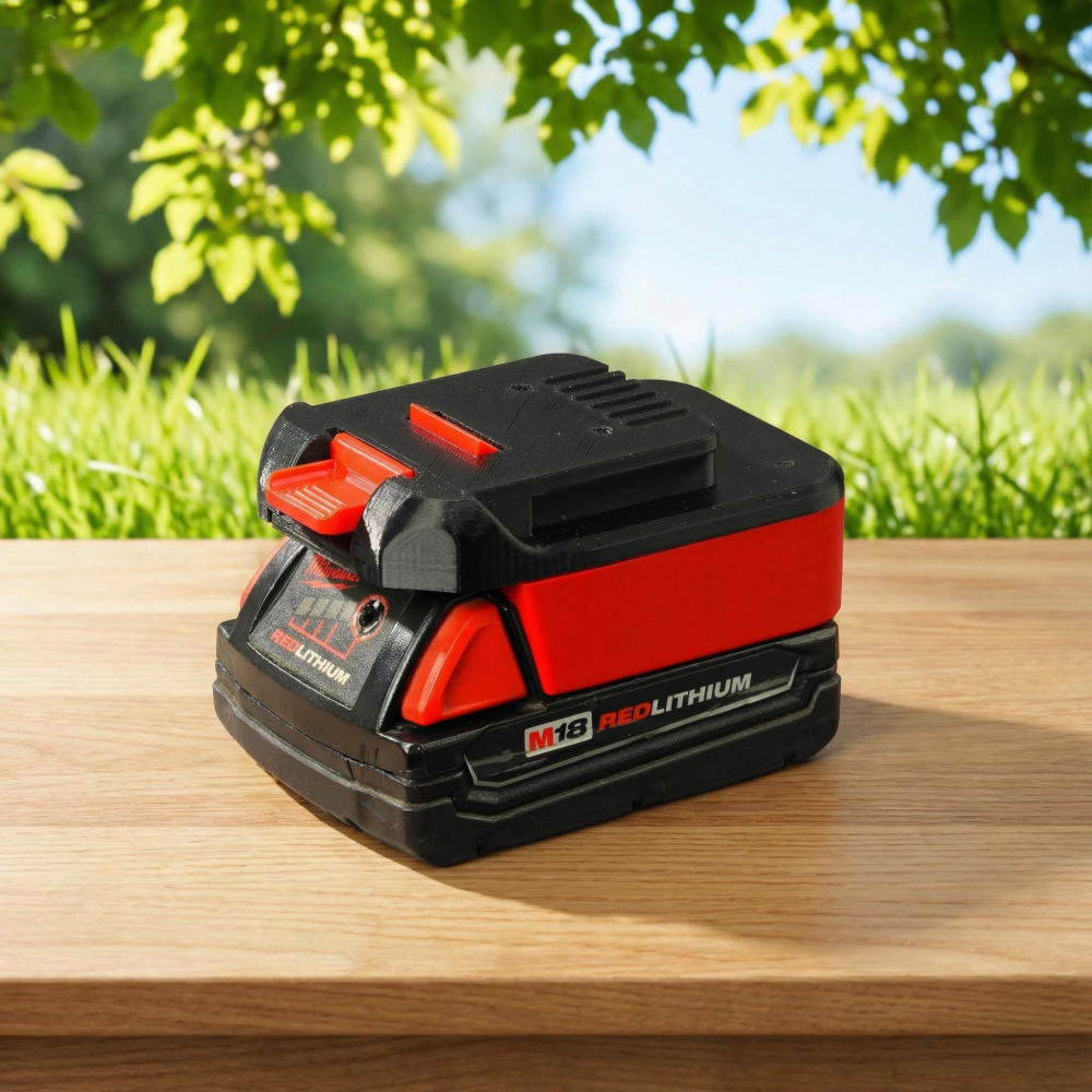 1x Adapter for Milwaukee M18 Battery to MacNaught 18V Pump or Powergun Grease Gun - Built-in low-voltage protection BMS