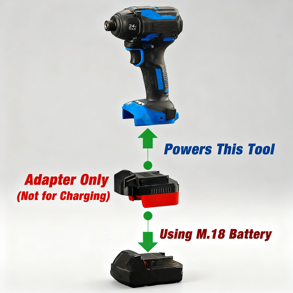 1 Boost Adapter for Milwaukee M18 Battery to Power Kobalt 24V MAX Tools- Built-in low-voltage protection BMS
