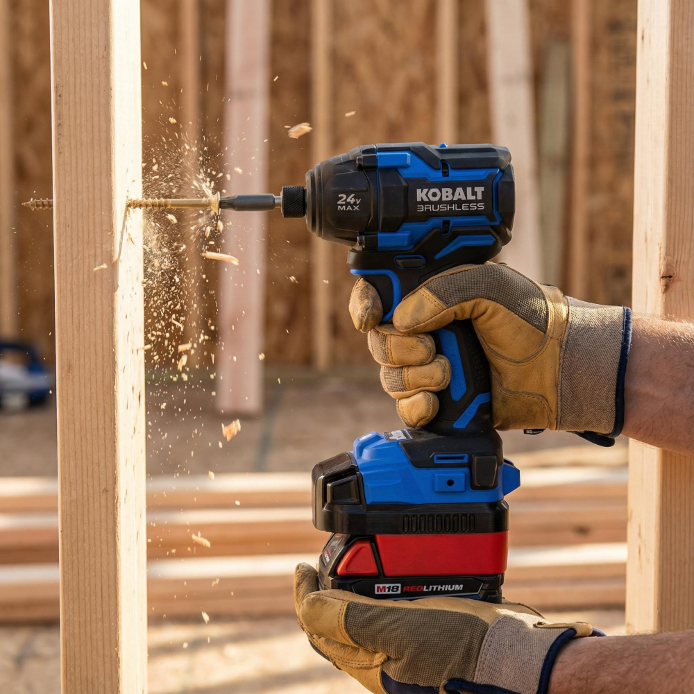 1 Boost Adapter for Milwaukee M18 Battery to Power Kobalt 24V MAX Tools- Built-in low-voltage protection BMS