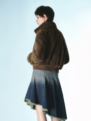 Women's stand collar loose coat