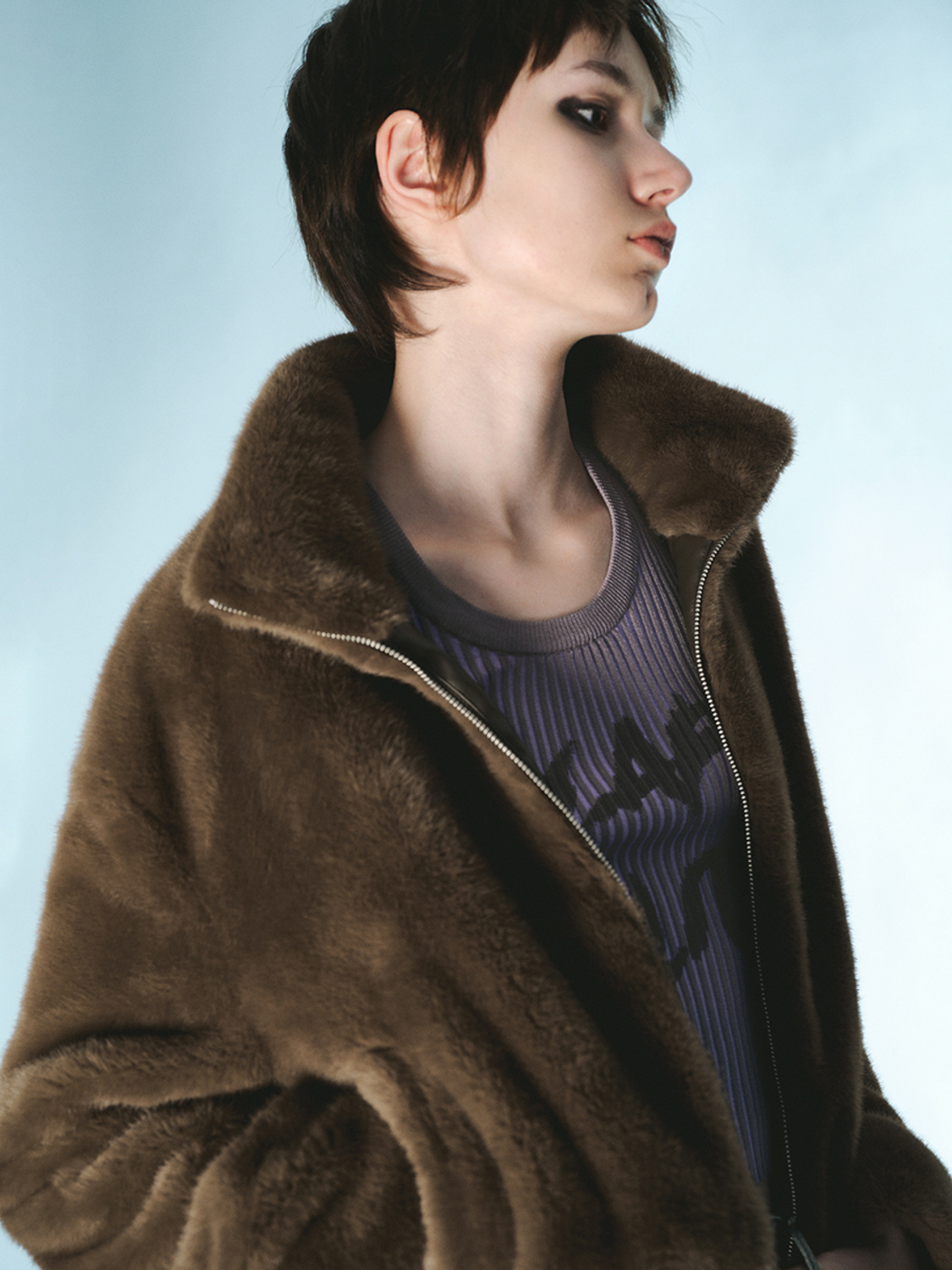 Women's stand collar loose coat