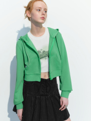 Women's hooded drawstring jacket