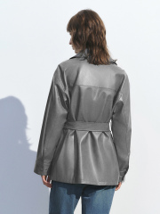 Women's detachable belt jacket