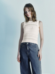 Supply Sleeveless cropped knitted crewneck top