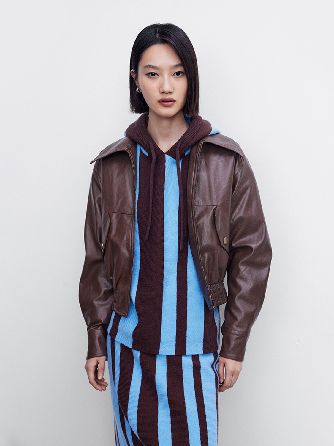Women's motorcycle lapel jacket