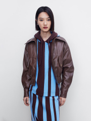 Women's motorcycle lapel jacket