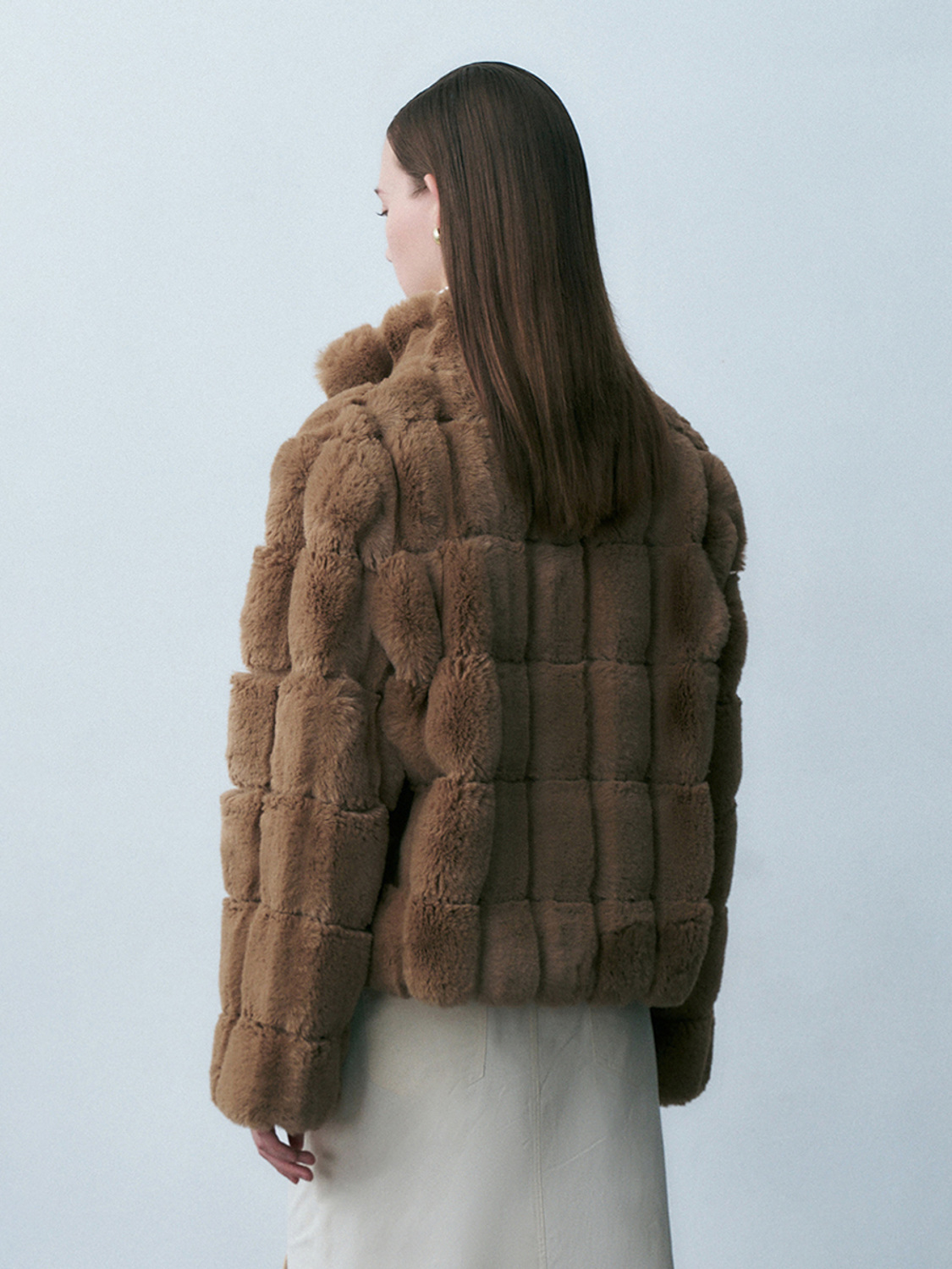 Plaid fleece coat for women