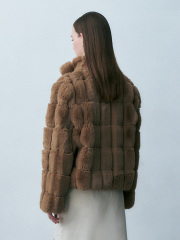 Plaid fleece coat for women