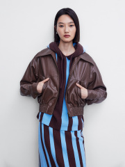 Women's motorcycle lapel jacket