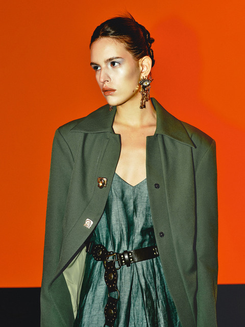 Women's lapel coat