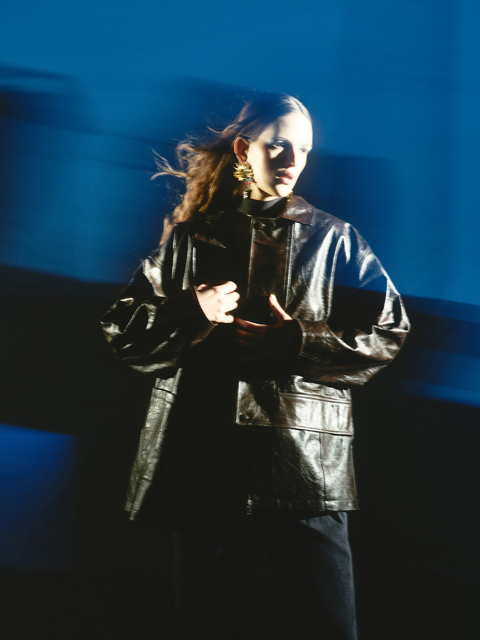 Women's leather coat