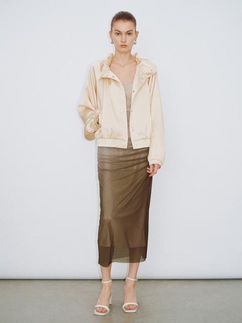 Women's stand-up collar coat