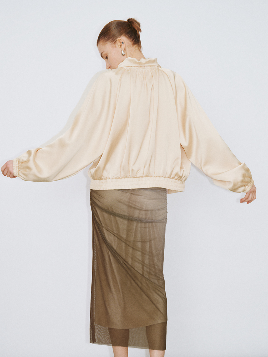 Women's stand-up collar coat