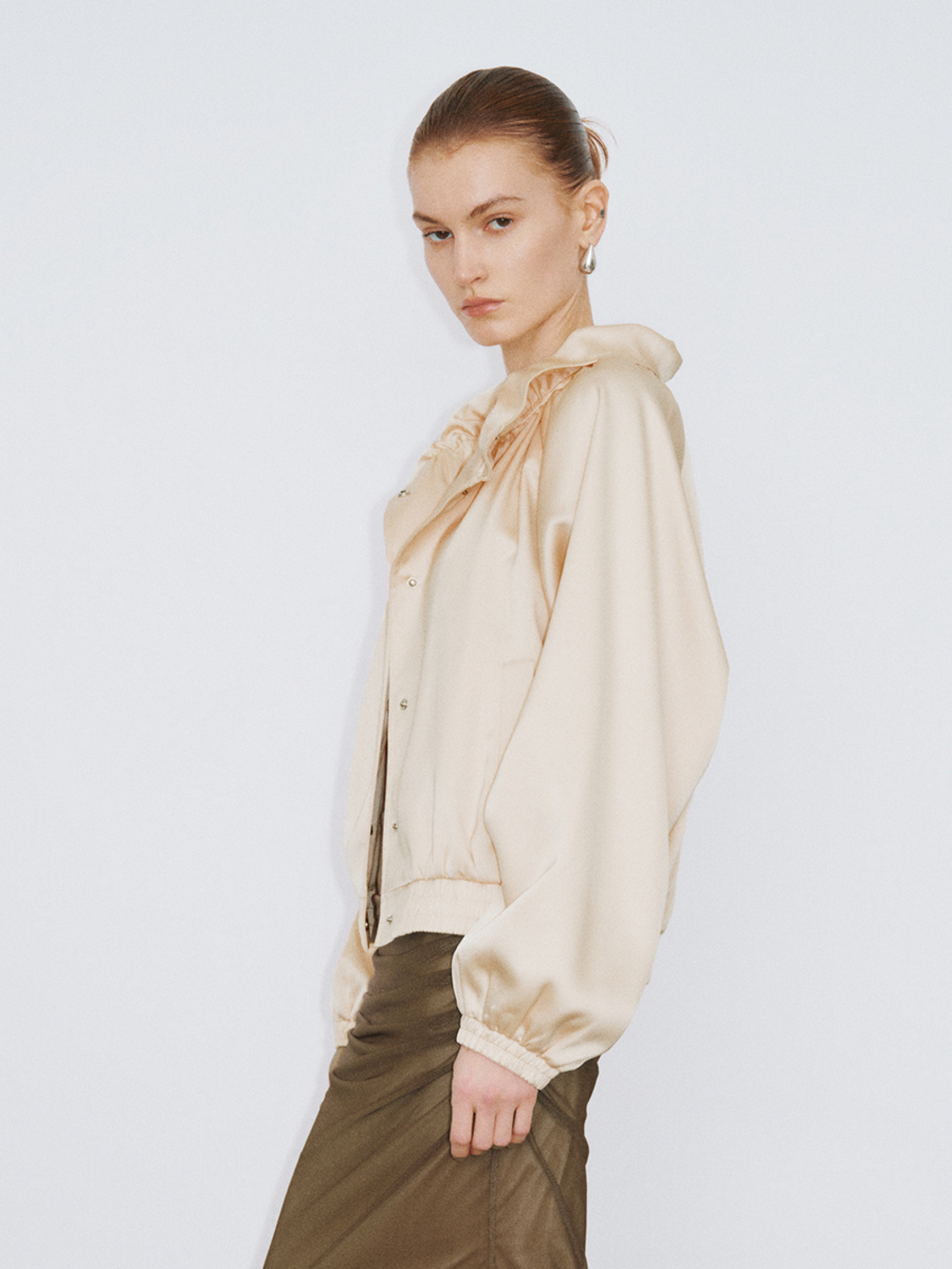 Women's stand-up collar coat