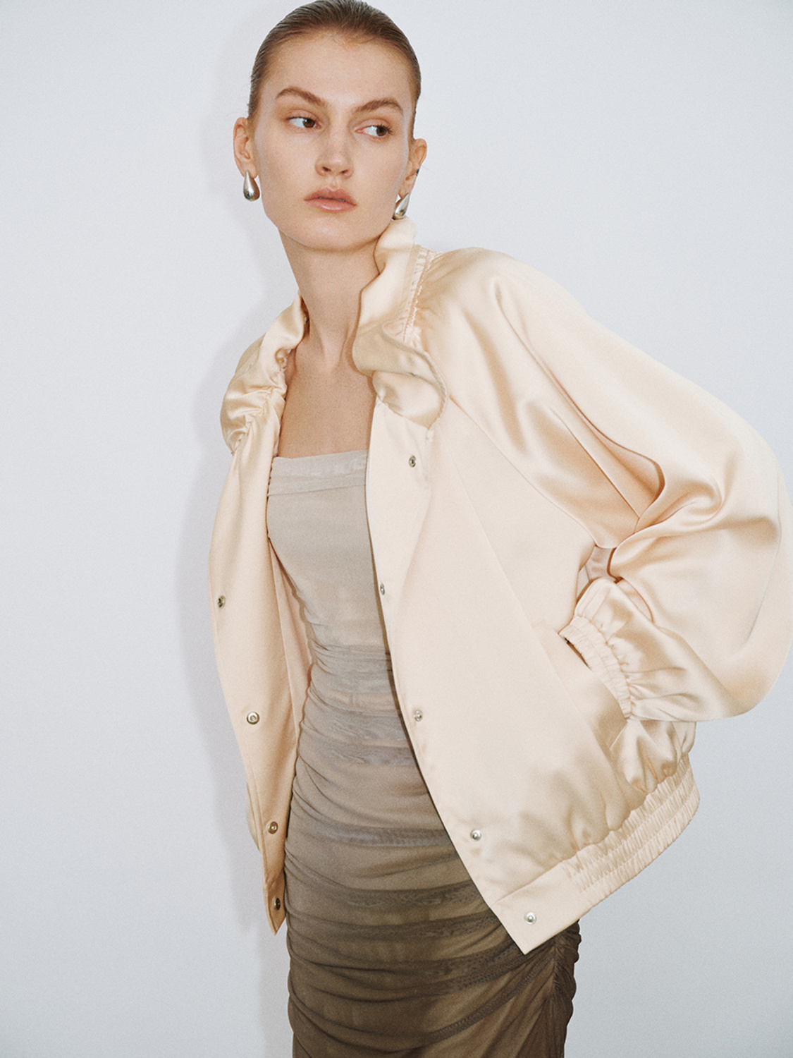 Women's stand-up collar coat