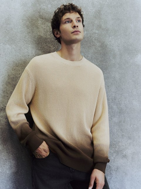 Men's crew neck tie-dyeing sweater