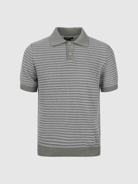 Men's striped short-sleeved knitwear