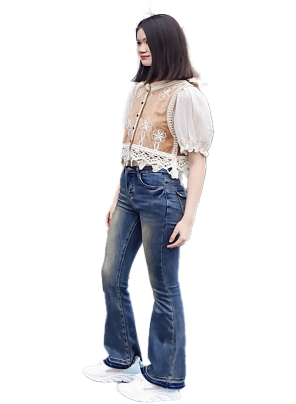 JUBAODI Crew neck cropped top