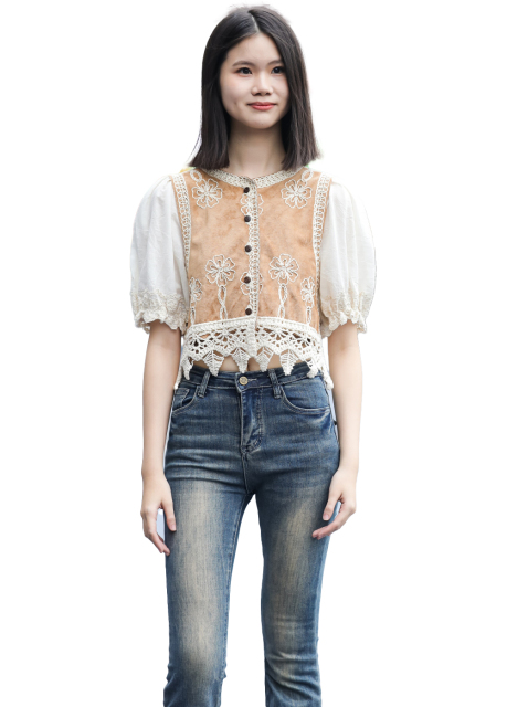 JUBAODI Crew neck cropped top