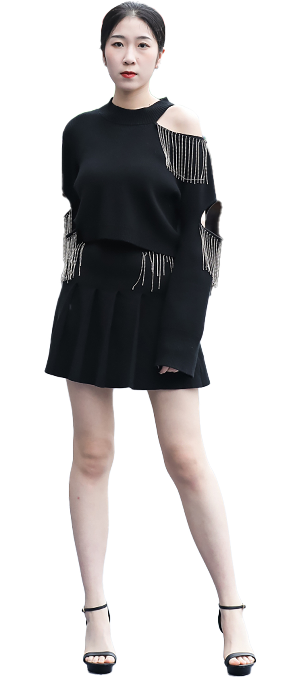 JUBAODI Women's suit with metal tassels