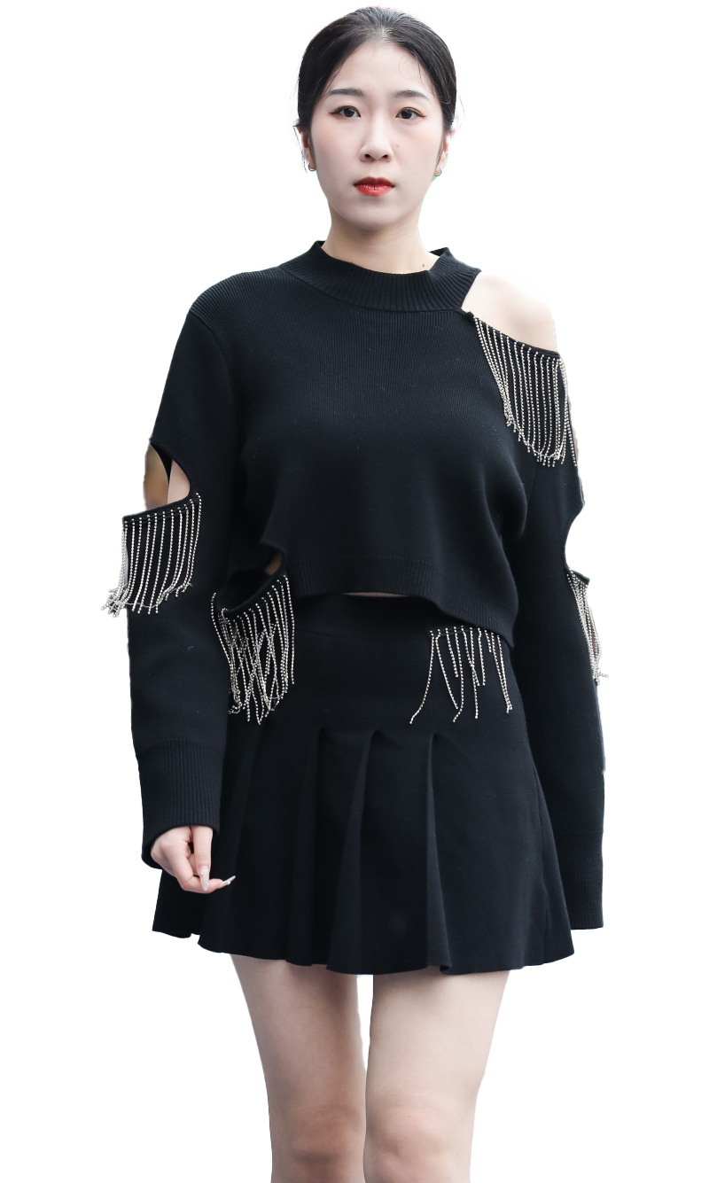 JUBAODI Women's suit with metal tassels