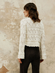 Elegant V-neck Design Textured Women's Knitwear
