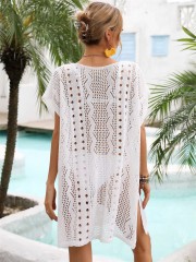 Swimsuit smock hollowed loose beach smock holiday beach sunblock knitted cover skirt cover skirt bikini outside
