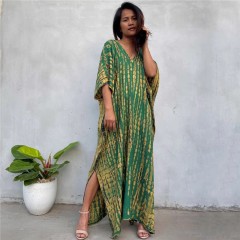 Bikini blouse Europe and the United States loose rayon printed swimsuit cover skirt gown holiday sunblock skirt beach blouse